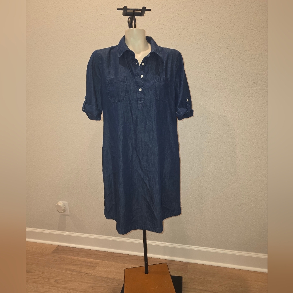 Karen Scott Navy Blue Midi Dress